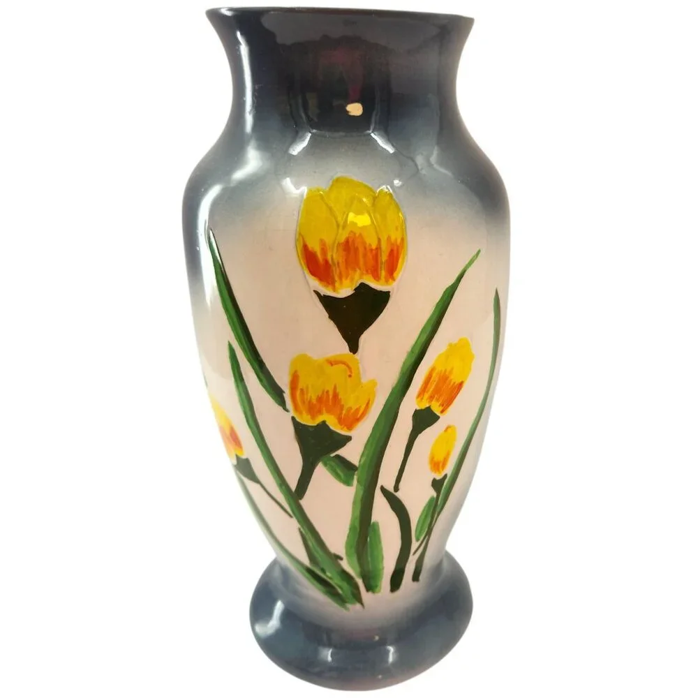 Devon Ware Fielding Staffordshire England Crocus Vase by Bernadette Eve 11"